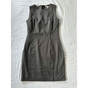 H&M Charcoal Gray Classic Business Sleeveless Dress, Size 10, Preppy